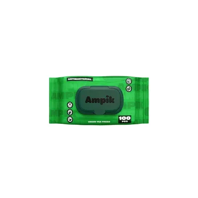 Вологі серветки Ampik Light Антибактеріальні 100 шт. (4850042980060)