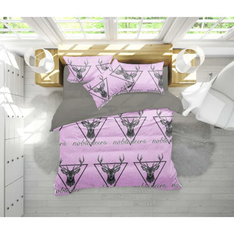 Постільна білизна MirSon Бязь 17-0516 Noble deers pink Двоспальний (2200003644371)