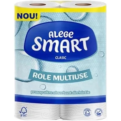 Паперові рушники Smart Tissue Classic 2 шари 50 відривів 11 м 2 рулони (5944582100282)