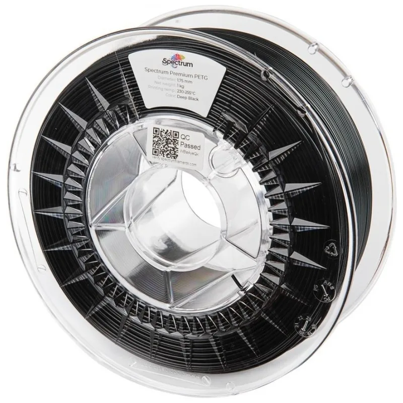 Пластик для 3D-принтера Spectrum PET-G Premium 1.75mm DEEP BLACK 1kg (RAL 9017) (80056)