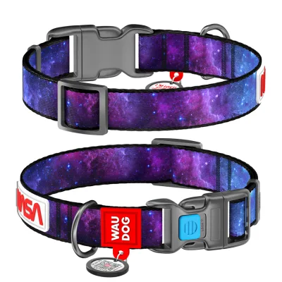 Нашийник для тварин WAUDOG Nylon з QR адресником "NASA21" пластиковий фастекс XXL (284-0148)