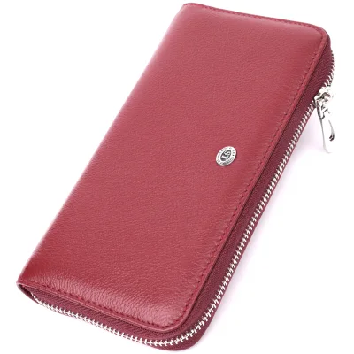 Гаманець ST Leather З натуральної шкіри Бордовий (22560)