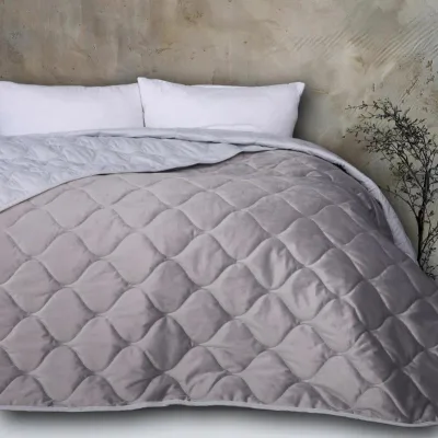Покривало MirSon №5051 Velor charm Light gray 180х210 см (2200008376840)