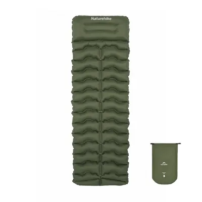 Матрац туристичний надувний одномісний Naturehike CNK2550WS019, 200x60x9.5 см, зелений, прямокутний із мішком для надування