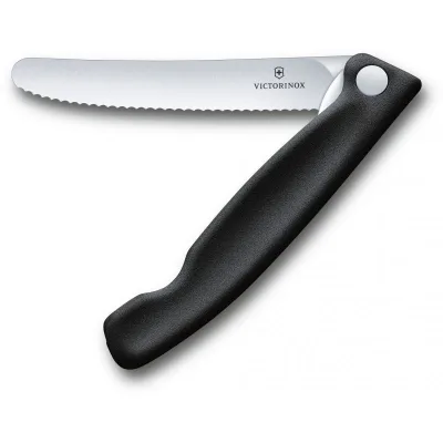 Кухонний ніж Victorinox SwissClassic Foldable Paring 11 см Serrated Black (6.7833.FB)