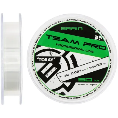 Волосінь Brain Team Pro 50m (clear) 0.097mm 0.9kg (1858.26.81)