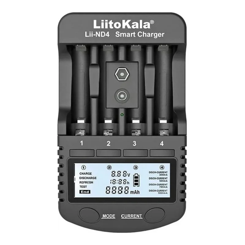Зарядний пристрій для акумуляторів Liitokala 4 Slots, LED, Ni-Mh, Ni-Cd, AA, AAA, AAAA, С (Lii-ND4)