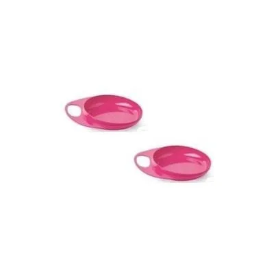 Тарілка дитяча Nuvita Easy Eating дрібна 2 шт. рожева (NV8451Pink)