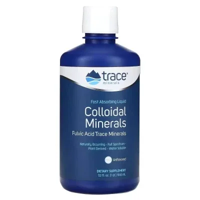 Мінерали Trace Minerals Колоїдні мінерали, без смаку, Collodial Minerals, 946 мл (TMR-00514)