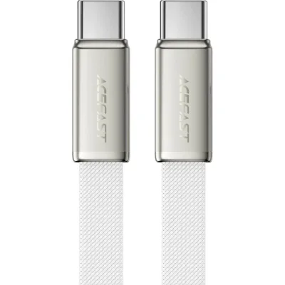 Дата кабель USB-C to USB-C 1.2m 60W 3A nylon white Acefast (6974316286257)
