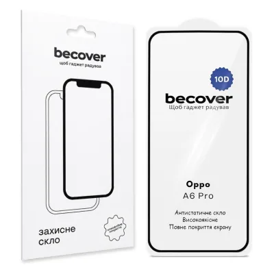 Скло захисне BeCover 10D Oppo A6 Pro Black (715716)