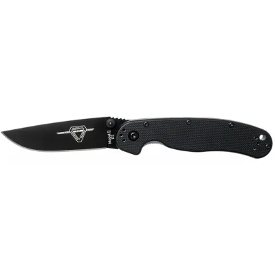 Ніж Ontario Knife RAT II D2 Black, Black Blade (ON8830)
