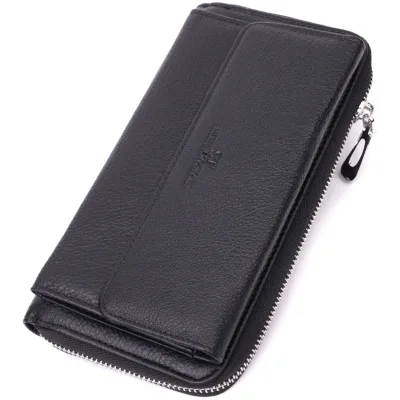 Гаманець ST Leather З натуральної шкіри Чорний (22529)