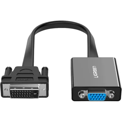 Перехідник DVI 24+1 M to VGA F active black Ugreen (40259)