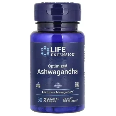 Вітамінно-мінеральний комплекс Life Extension Ашваганда оптимізована, 125 мг, Optimized Ashwagandha, 60 вегет (LEX-88806)
