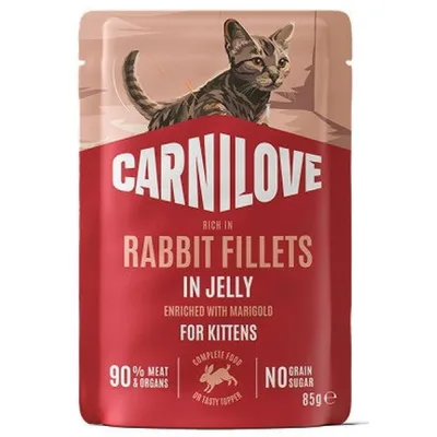 Вологий корм для кішок Carnilove Jelly Rabbit with Marigold 85 г (8595602584741)