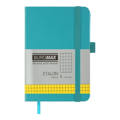 Книга записна Buromax ETALON 95 х 140 мм, 96 аркушів, клітинка, бірюзовий (BM.296160-06)