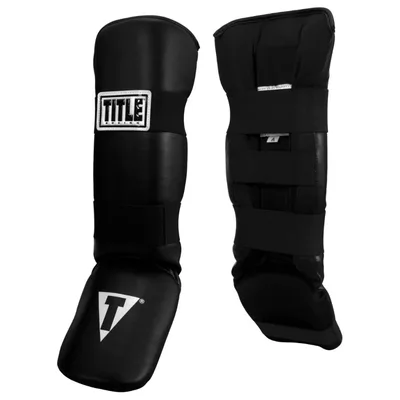 Захист гомілки і стопи Title Boxing Vinyl Shin-Instep Guards 2.0 Black (TSIG2 A)