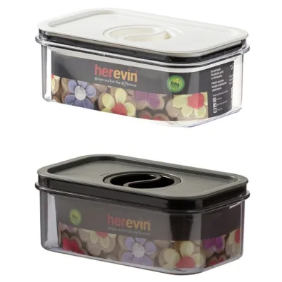 Харчовий контейнер Herevin Canister-Vacuum Lid-White-Black вакумна кришка 0.6 л (161174-000)
