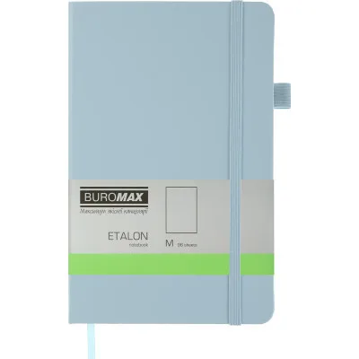 Книга записна Buromax Etalon 125x195 мм 96 листів без лінівки обкладинка зі штучної шкіри Блакитна (BM.291060-14)