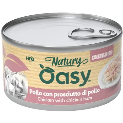 Консерви для котів OASY Wet Natury з куркою та шинкою 85 г (8054329514610)
