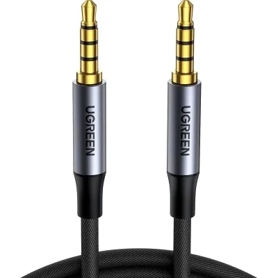 Кабель мультимедійний 3.5mm M to 3.5mm M 1.0m (4pin) AV183 gray Ugreen (10648)