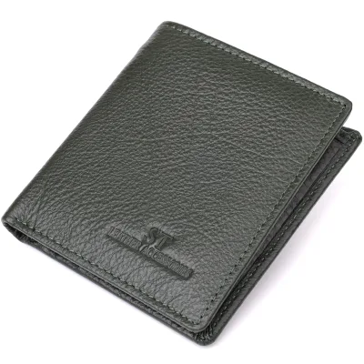 Гаманець ST Leather З натуральної шкіри Зелений (23093)
