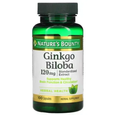 Трави Nature's Bounty Гінкго Білоба, 120 мг, Ginkgo Biloba, 100 капсул (NRT04544)