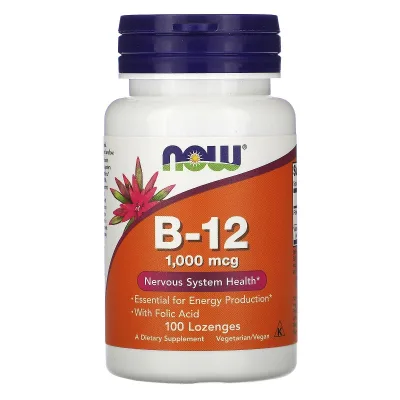 Вітамін Now Foods Вітамін B-12, Vitamin B-12, 1000 мкг, 100 льодяників (NOW-00466)