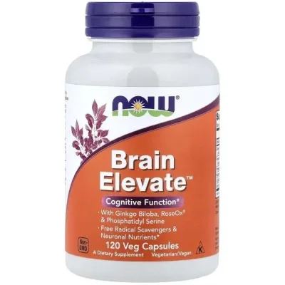 Вітамінно-мінеральний комплекс Now Foods Комплекс для підтримки Мозку, Brain Elevate, 120 Вегетаріанськ (NF3304)