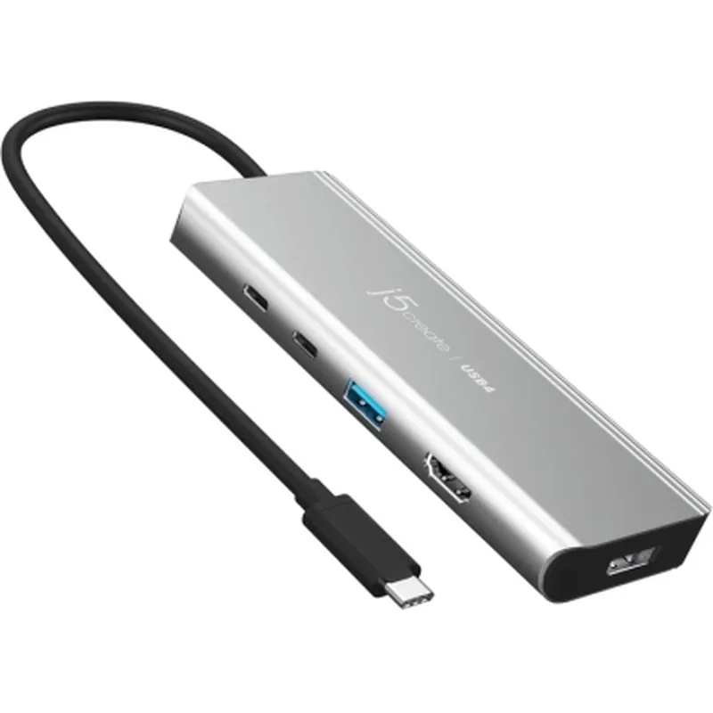 Концентратор J5create USB-C 7-in-1 USB 3.2 + USB-C PD + HDMI 4K + DisplayPort + SD/TF gray (JCD401-N)