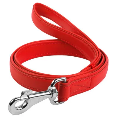 Повідець для собак WAUDOG Glamour шкіряний M-XXL червоний (33763)