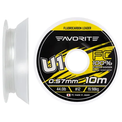 Флюорокарбон Favorite U1 FC 10m 12/0.57mm 44.0lb/19.98kg (1693.11.89)