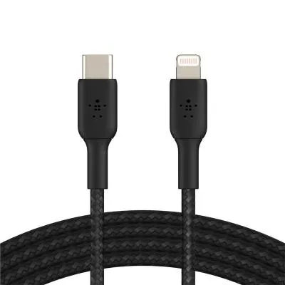 Дата кабель USB 2.0 AM to Lightning 1.0m braided black Belkin (CAA004BT1MBK)