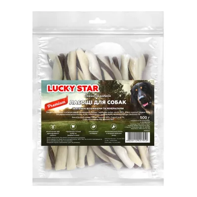 Ласощі для собак Lucky Star Сендвіч кручений з м'ясом курки маленький 9.5 см 500 г (4820112457952)