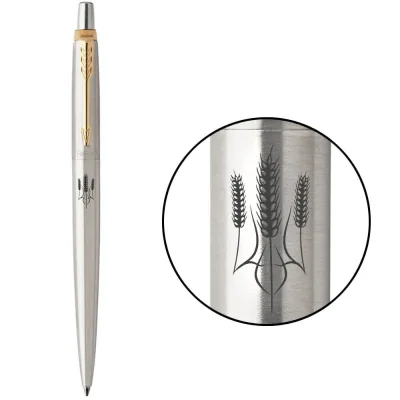 Ручка кулькова Parker JOTTER 17 UKRAINE SS GT BP Тризуб із колосків (16032_T059b)
