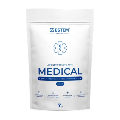 Одноразові мильні губки Estem Medical для очищення шкіри без змивання, 7 шт.