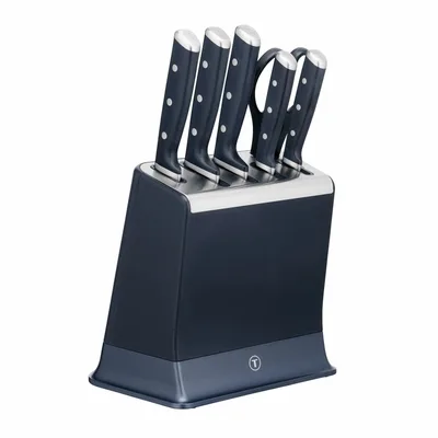 Набір ножів Tefal EverSharp Pro з блоком 6 предметів синій (K297S744)