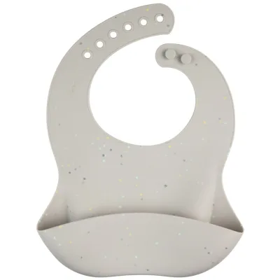Нагрудничок Canpol babies DOTS силіконовий з кишенькою, сірий (51/029_grey)