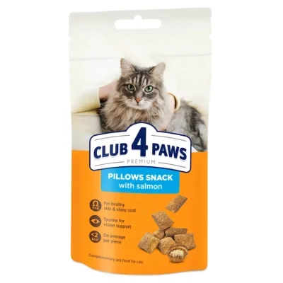 Ласощі для котів Club 4 Paws Подушечки з лососем 60 г (4820269145320)