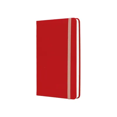 Книга записна Optima А5 SQUARE, тверда обкладинка, гумка, білий блок клітинка, червоний (O27100-03)