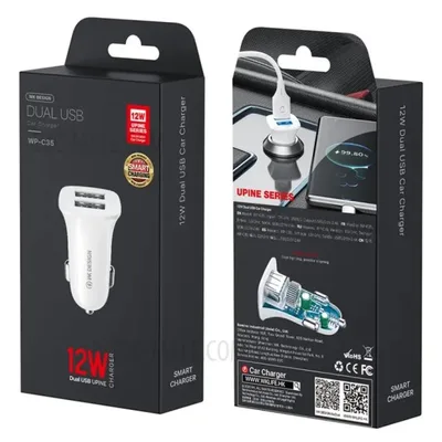 Автомобільний зарядний пристрій WK WP-C35 (2USB) White (6941027616468)