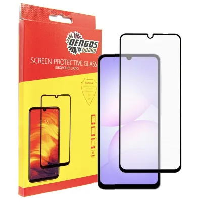 Скло захисне Dengos Full Glue Samsung Galaxy A07 Black (TGFG-406)