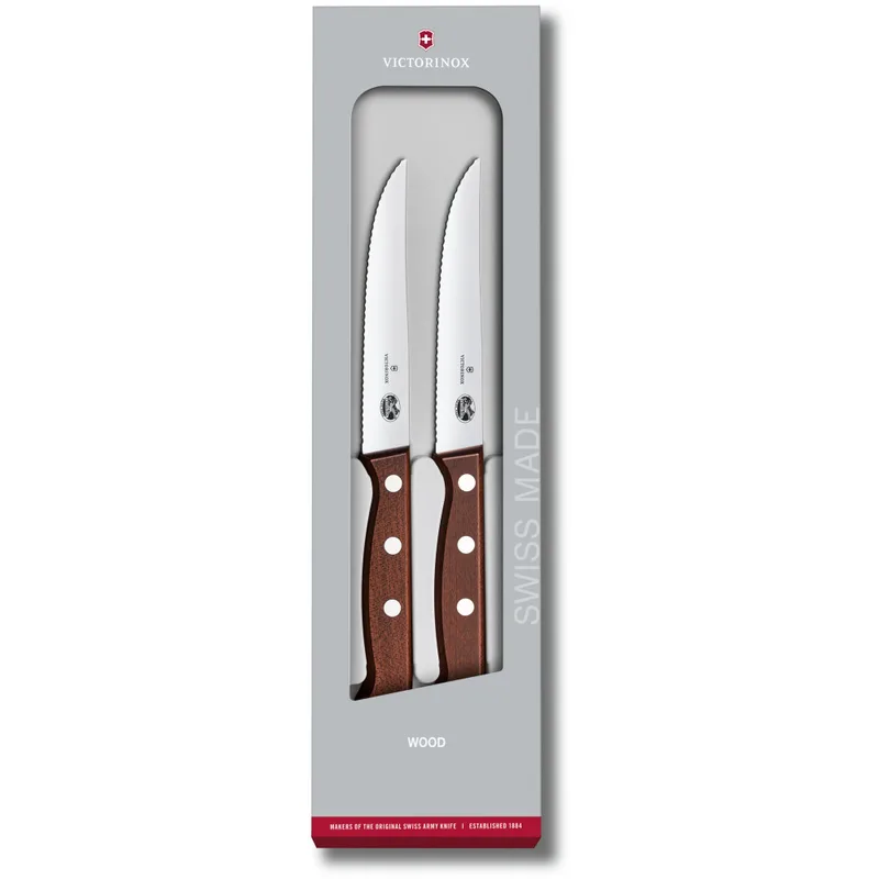 Набір ножів Victorinox Wood Steak Set 2шт Serrate (5.1230.12G)