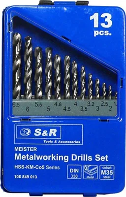 Набір свердл S&R 1.5-6.5мм MEISTER Co5 13шт (108849013)