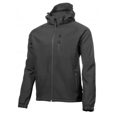 Куртка робоча Hoegert DITTER HT5K260-S з капюшоном SoftShell 96% поліестер/4% еластан чорна, S (48) (HT5K260-S)
