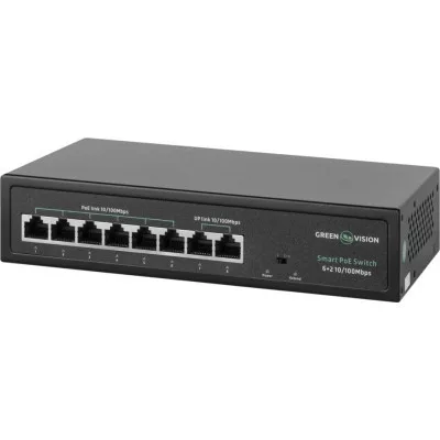 Комутатор мережевий Greenvision GV-015-D-06+2P