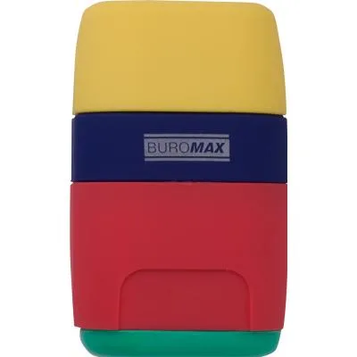 Точилка Buromax RUBBER TOUCH /large, container, eraser (BM.4771-1)
