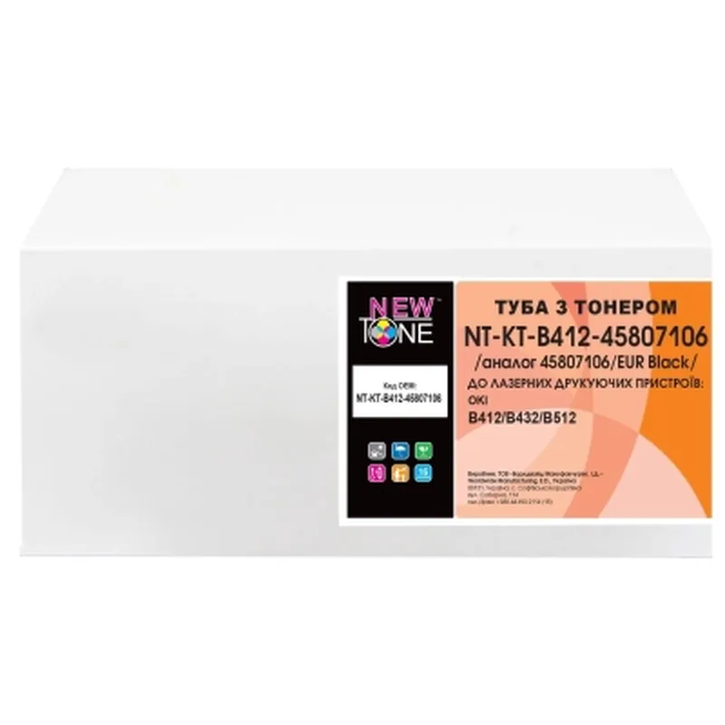Тонер-картридж NewTone OKI B412/B432/B512 / 45807106/EUR Black (NT-KT-B412-45807106)