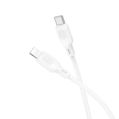 Дата кабель USB-C to Lightning 1.0m silicone BX113 Lenny white BOROFONE (6941991115387)